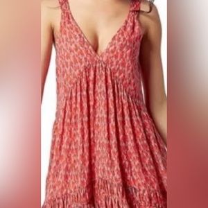 Joie Red Tea Rose Maxi Dress Fully Lined